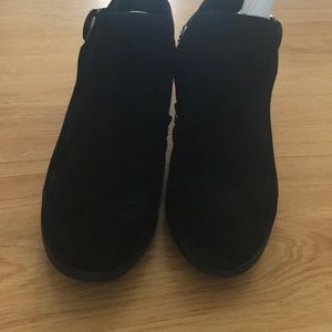 New black Michael Shannon suede booties